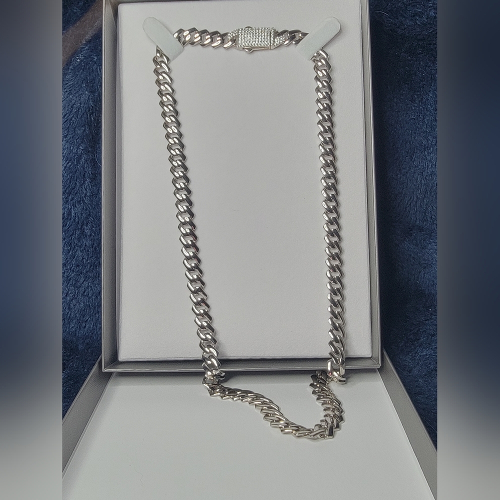 925 fine silver cuban link necklace
